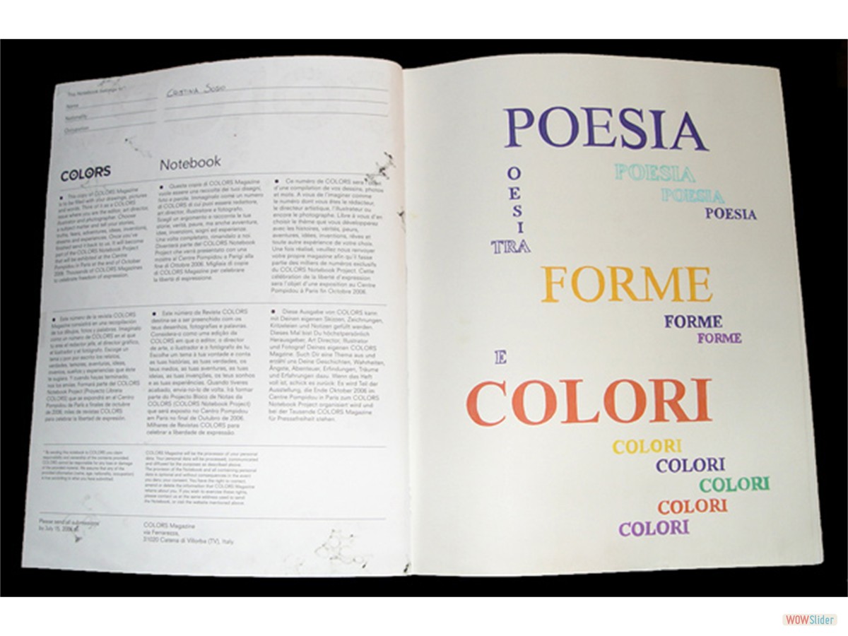 Interno della rivista Colors illustrata da Cristina Sosio