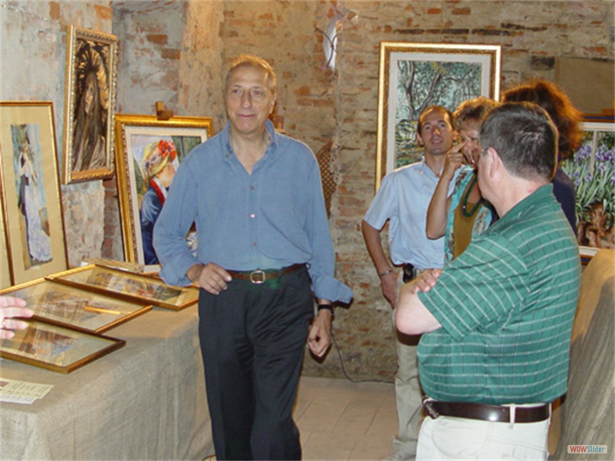 Pippo Franco visita la mia mostra